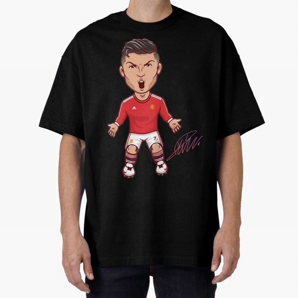 Cristiano Ronaldo CR7 Signature Oversized T-Shirt Discover FIFA World Cup 2026 for Fans of Mbappe and Neymar and France and Portugal, Bringing Sports Nostalgia, International Competition, Famous Players and Unforgettable Victories; Great for