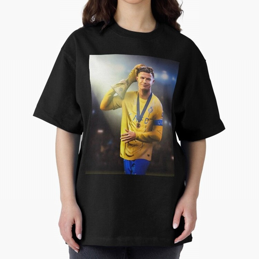 Cristiano Ronaldo Active( Oversized T-Shirt Support Iconic Players in FIFA World Cup 2026 Connected to Haaland, Spain Energy, Fan Favorite Moments, National Team Passion, Big Match Drama and Soccer History; Ideal for Fans Who Follow Messi,