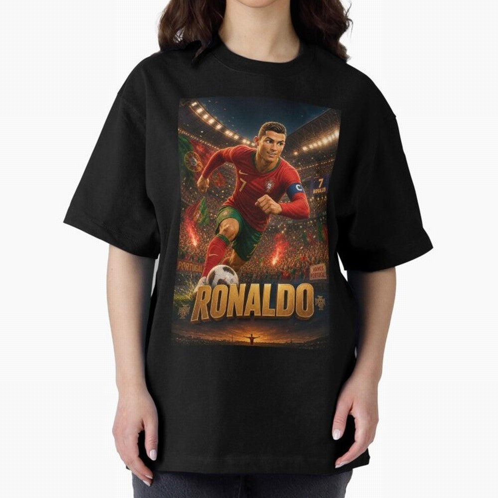 Ronaldo Oversized T-Shirt Turn Up for FIFA World Cup 2026 Group Stage Made for CR7 and Messi, Argentina Energy, Game Day Rituals, Football Legends, Country Pride and the Road to the Final; Ideal for Football Dads, Football Moms, Friends, Collectors