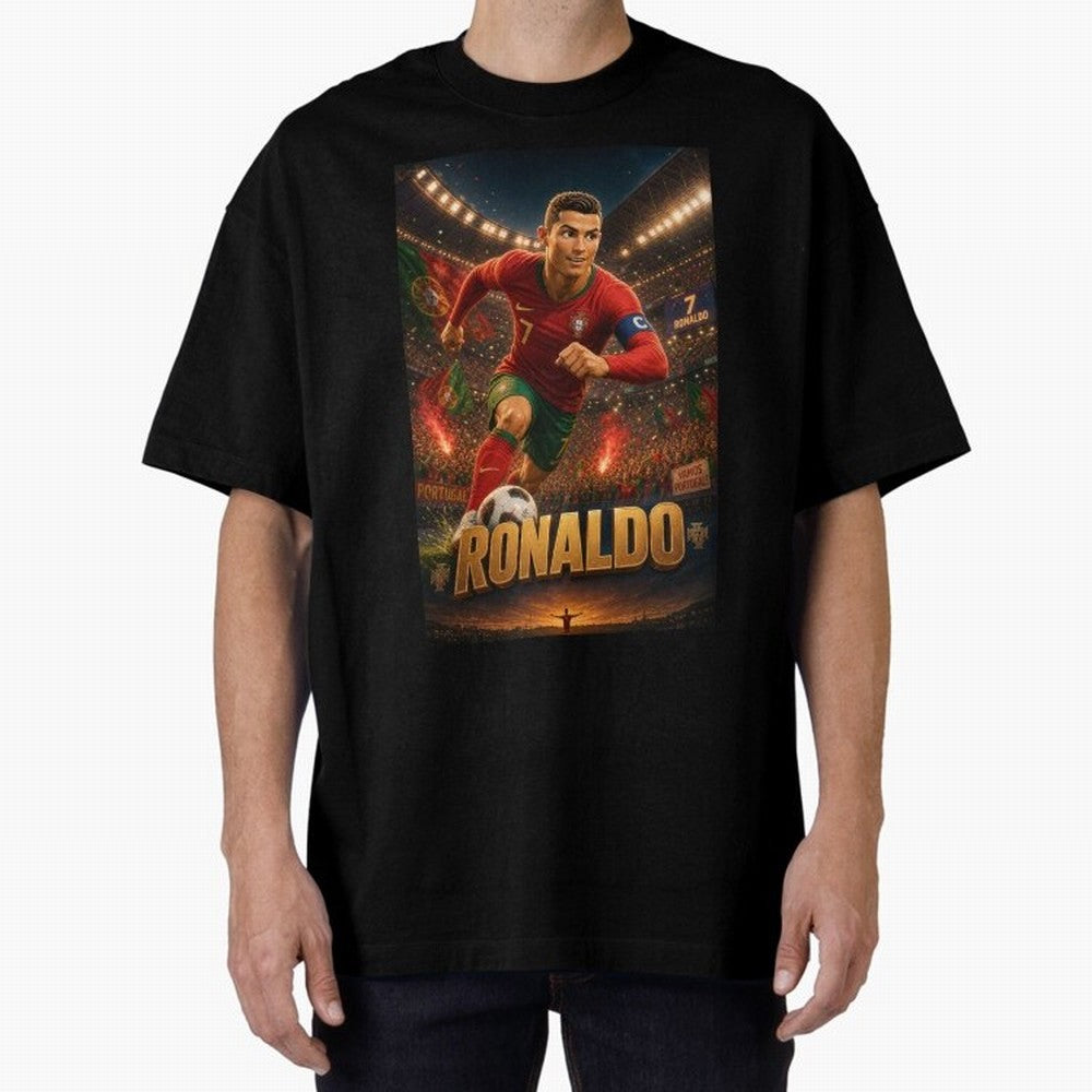 Ronaldo Oversized T-Shirt Turn Up for FIFA World Cup 2026 Group Stage Made for CR7 and Messi, Argentina Energy, Game Day Rituals, Football Legends, Country Pride and the Road to the Final; Ideal for Football Dads, Football Moms, Friends, Collectors