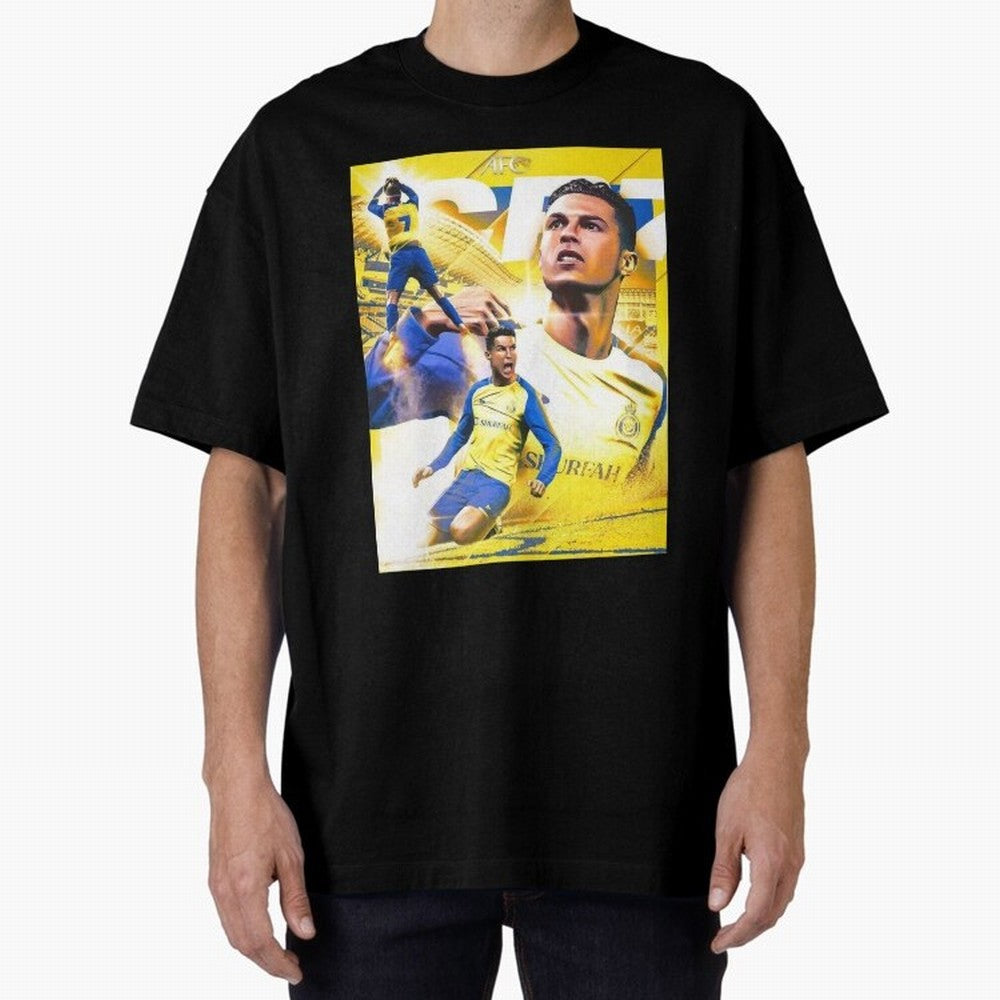Cristiano Ronaldo Al-Nassr Football Club Oversized T-Shirt Follow FIFA World Cup 2026 with Messi, Brazil Energy, Champion Mindset, Group Stage Buzz, Knockout Tension and Passionate Fan Culture; Built for Supporters Chasing Trophy Dreams, Final