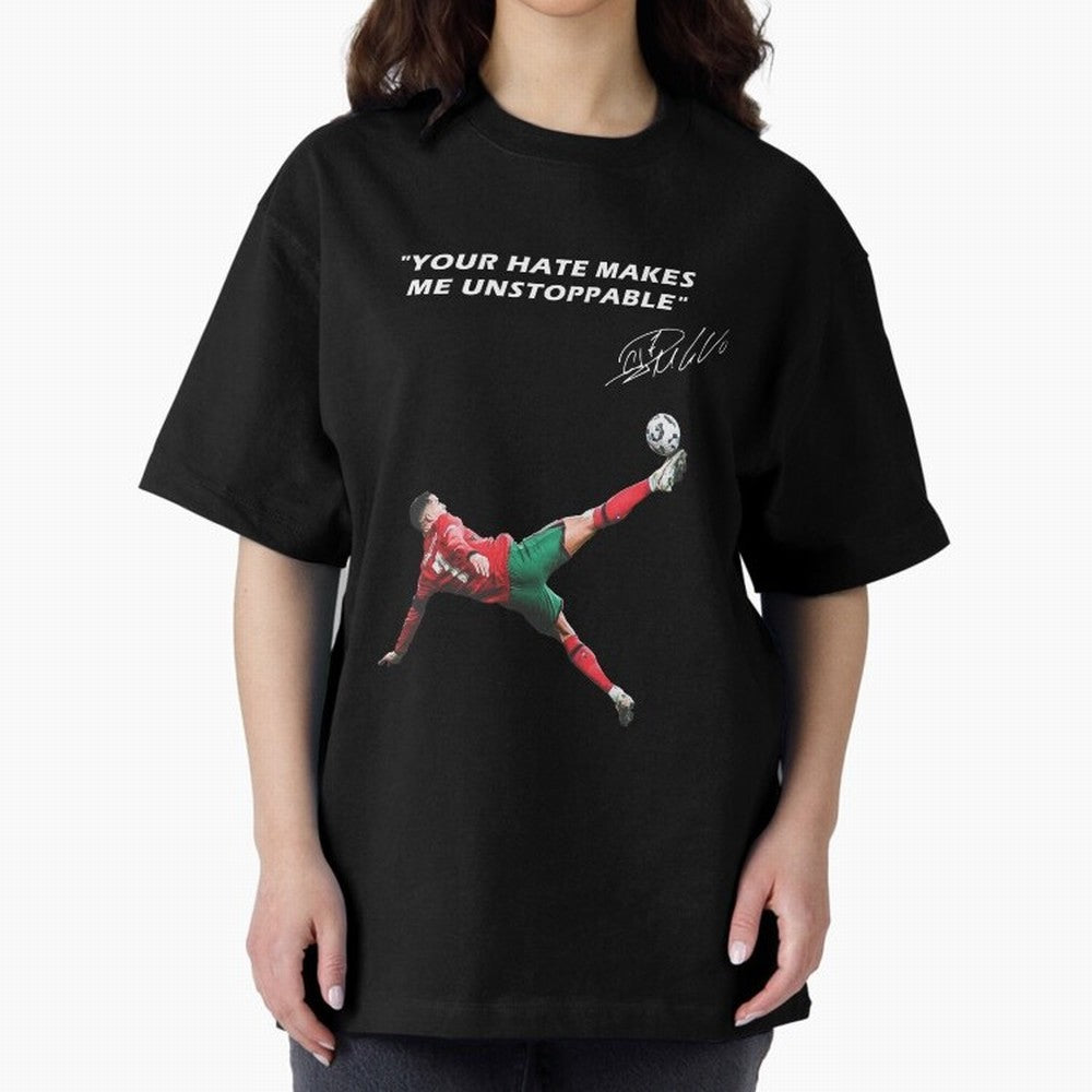 Cristiano Ronaldo Footballer Oversized T-Shirt Celebrate National Team Dreams in FIFA World Cup 2026 Group Stage for Fans of Neymar, Haaland and Cristiano Ronaldo and France and Portugal, Bringing Football Passion, Legendary Performances, Festival
