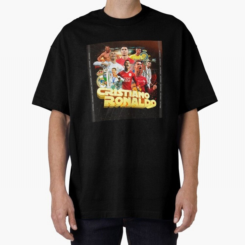 Cristiano Ronaldo Best of Career Oversized T-Shirt Fuel Your Fan Pride for FIFA World Cup 2026 Spirit, Capturing Argentina and Brazil, CR7, Stadium Chants, National Pride, Trophy Dreams and Unforgettable Football Memories; Ideal for Passionate Fans
