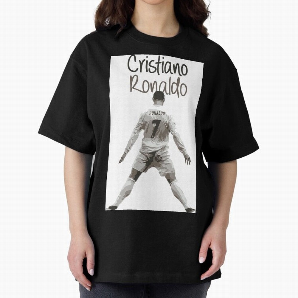 Cristiano Ronaldo Celebration Oversized T-Shirt Celebrate Global Passion for the FIFA World Cup 2026 Group Stage Journey through Neymar, Haaland and Cristiano Ronaldo Highlights, Argentina Pride, Retro Football Energy, Iconic Rivalries, Trophy