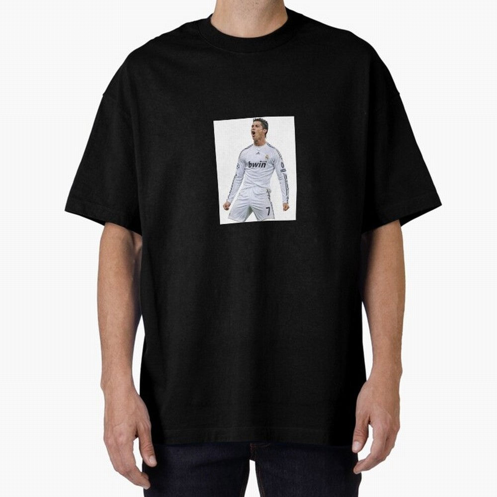 Cristiano Ronaldo 2009 real madrid cr7 Oversized T-Shirt Show Love for Legendary Goals in Global Football Passion for FIFA World Cup 2026 USA Canada Mexico, Featuring Messi, Neymar and Mbappe, England, France and Netherlands, Vintage Soccer Flavor,