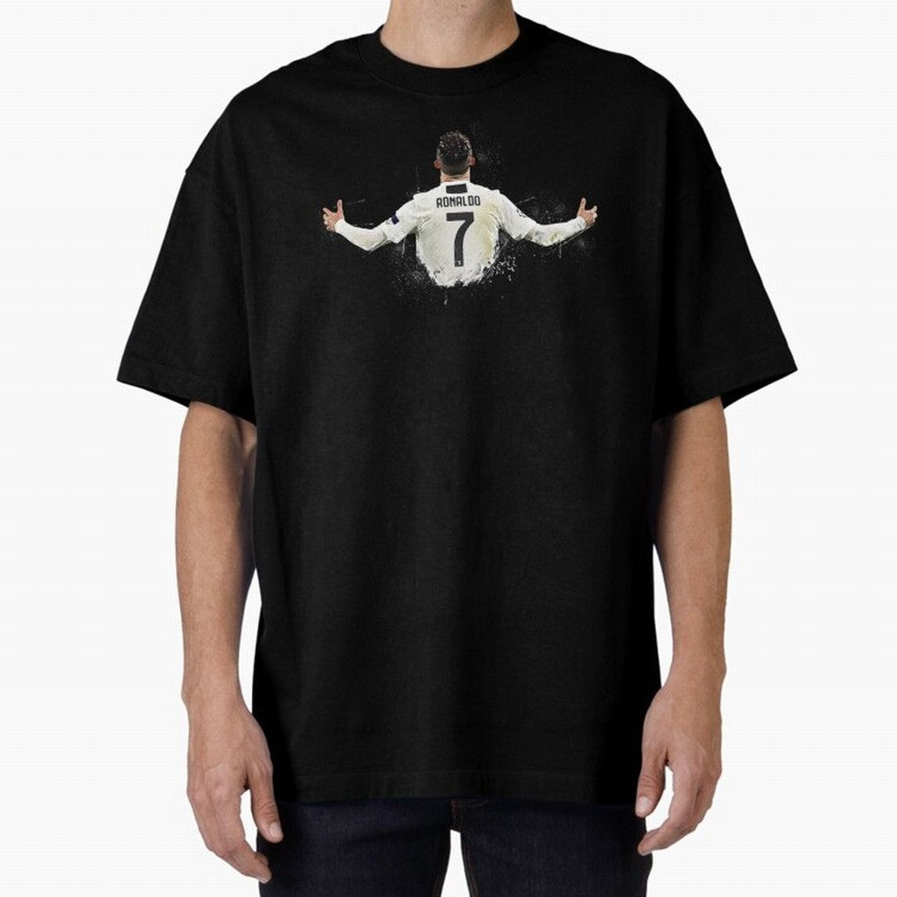 Cristiano Ronaldo Juventus Abstract Paintings Oversized T-Shirt Wear the Spirit of Match Day Hype around FIFA World Cup 2026 Group Stage, Messi and Cristiano Ronaldo, England, France and Netherlands, Game Day Rituals, Football Legends, Country