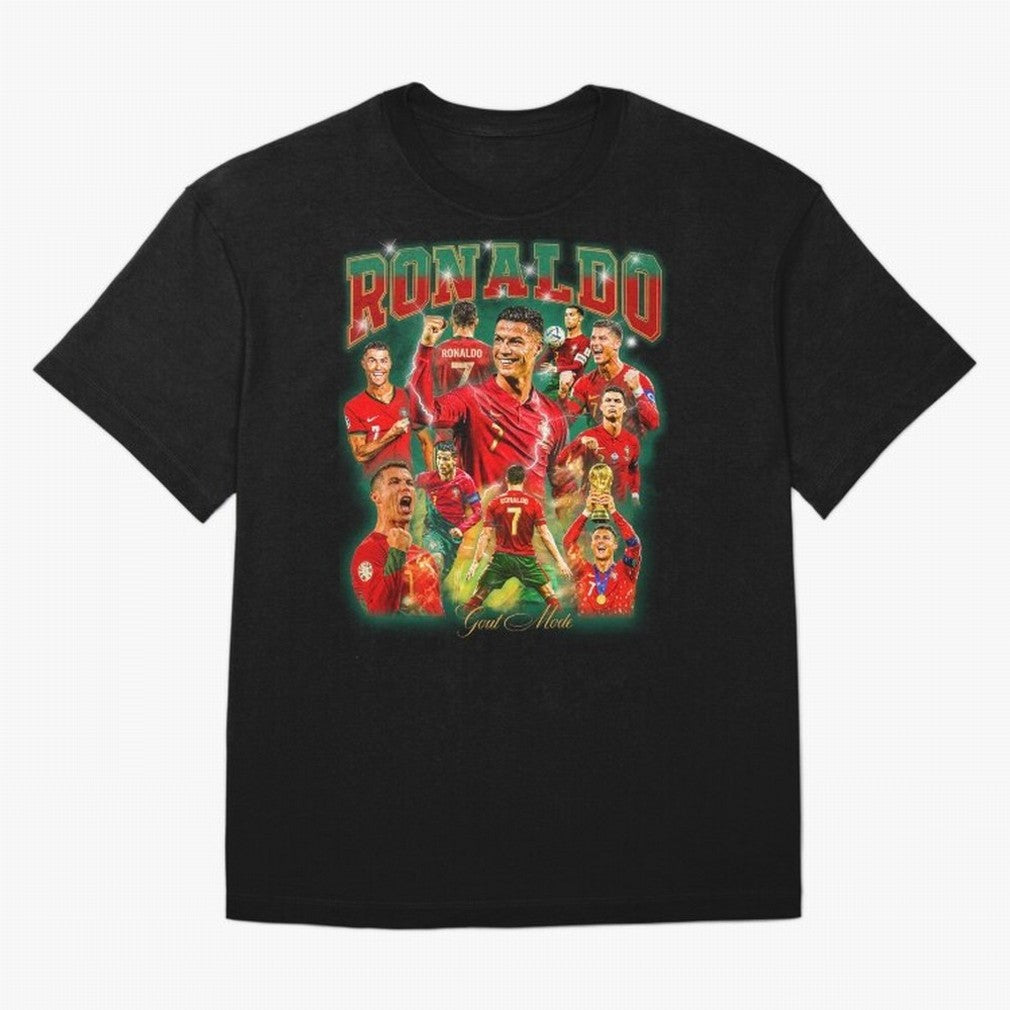 Ronaldo Vintage Bootleg Design Oversized T-Shirt Relive the Noise and Pride of FIFA World Cup 2026 Group Stage for Fans of Haaland and Mbappe and France, Bringing Match Day Excitement, Supporter Culture, Golden Goals and Global Football Passion;
