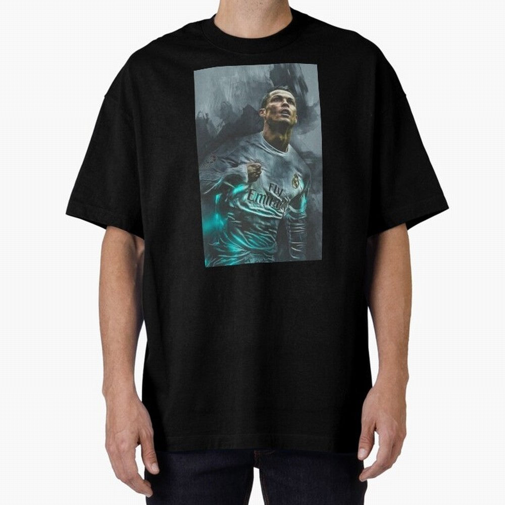 Cristiano Ronaldo iPhone Case Oversized T-Shirt Bring Home Global Football Passion for FIFA World Cup 2026, Connected to Haaland, Portugal, Spain and Germany, Retro Football Energy, Iconic Rivalries, Trophy Chase Drama and Stadium Atmosphere; Made