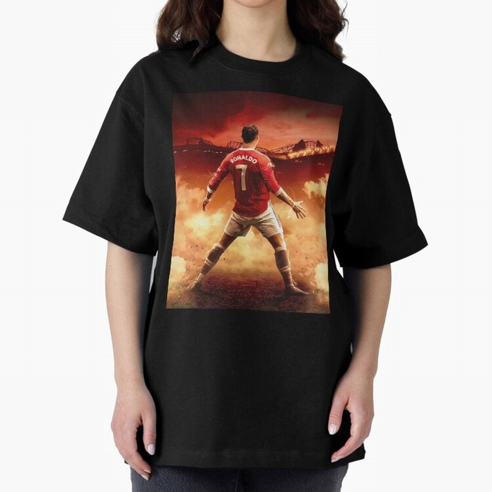Ronaldo Cr7 Siuuu Manchester,Ronaldo Gifts,Ronaldo Cover,Ronaldo Prints Oversized T-Shirt Bring Global Football Passion for FIFA World Cup 2026 Group Stage, Inspired by Mbappe, Netherlands, Champion Mindset, Group Stage Buzz, Knockout Tension and