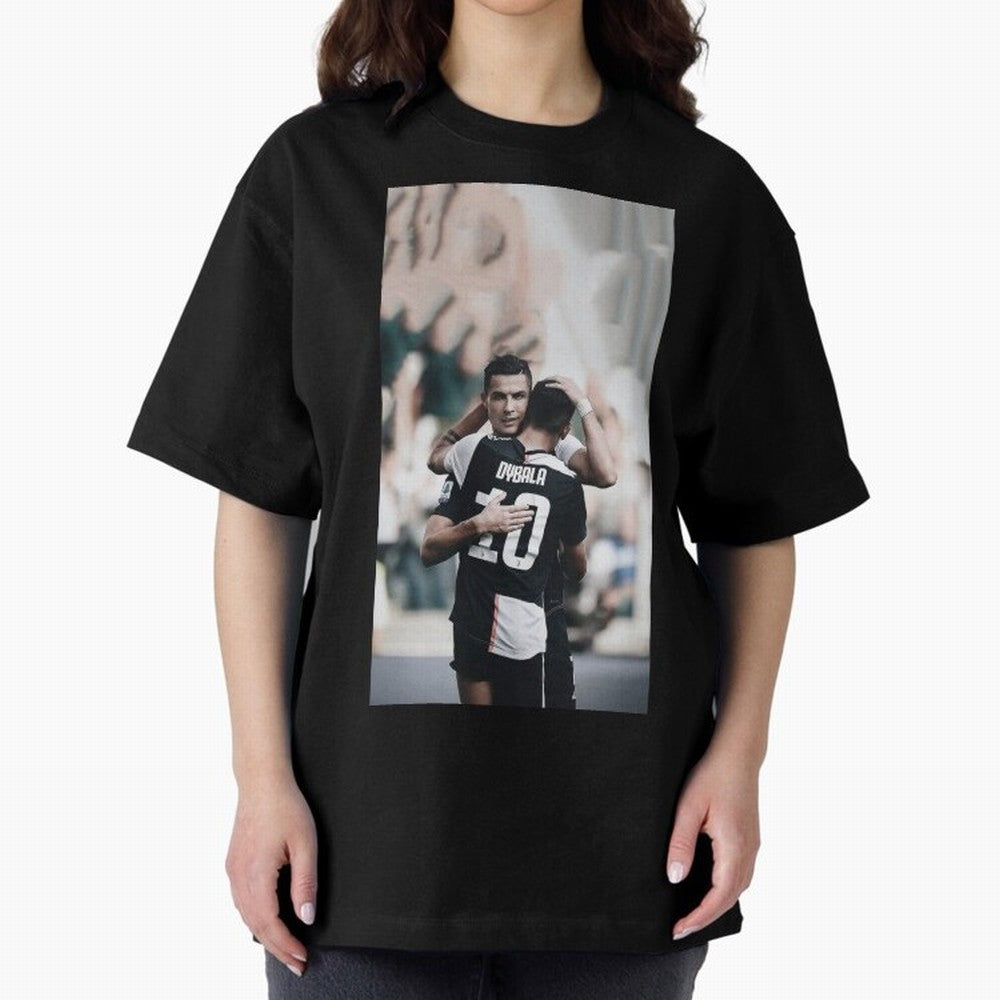 ronaldo with dybala Oversized T-Shirt Show Passion for the Stars of FIFA World Cup 2026 for Fans of Messi and Cristiano Ronaldo and Brazil, Portugal and Argentina, Bringing Football Festival Excitement, Trophy Ambitions, Country Rivalries and Star
