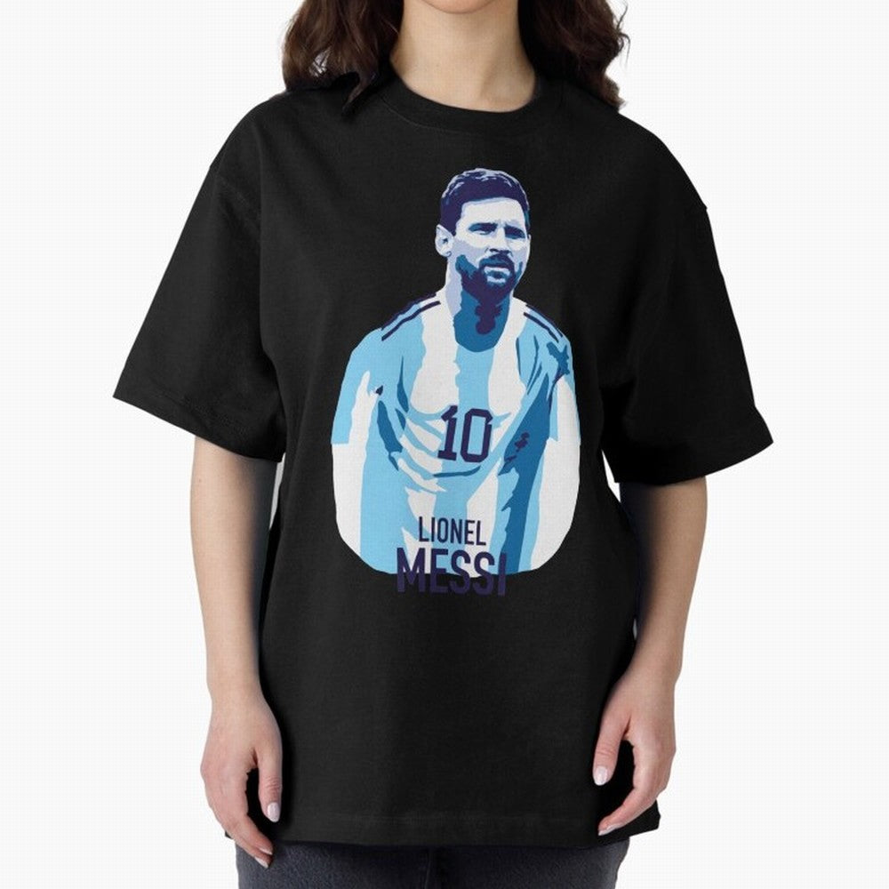 Messi Oversized T-Shirt Support Iconic Players in Match Day Hype around FIFA World Cup 2026 Group Stage, Mbappe, Argentina, Classic Soccer Heritage, Championship Pressure, Fan Loyalty and International Pride; Perfect for Supporters Who Want Bold