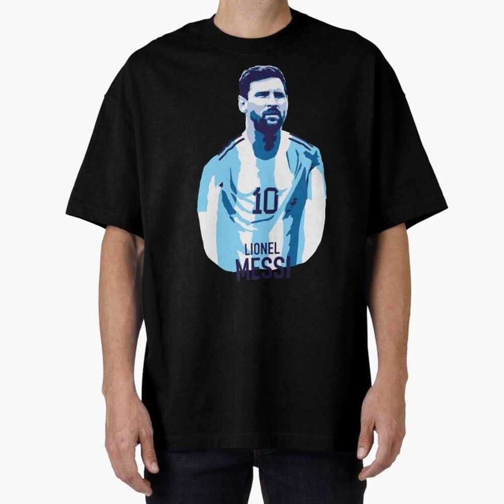 Messi Oversized T-Shirt Support Iconic Players in Match Day Hype around FIFA World Cup 2026 Group Stage, Mbappe, Argentina, Classic Soccer Heritage, Championship Pressure, Fan Loyalty and International Pride; Perfect for Supporters Who Want Bold