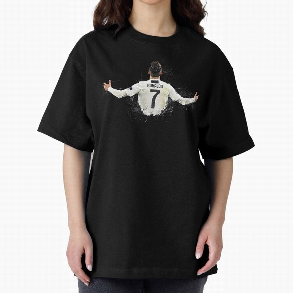 Cristiano Ronaldo Juventus Abstract Paintings Oversized T-Shirt Celebrate the Stars of Match Day Hype around FIFA World Cup 2026 USA Canada Mexico, Neymar, Haaland and Cristiano Ronaldo, Brazil, Portugal and Argentina, Championship Spirit, Famous