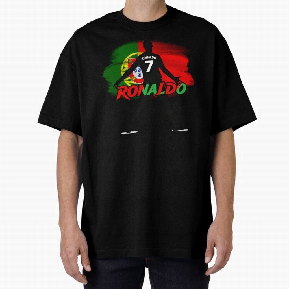 Portugal CR7 Fan World Cup Oversized T-Shirt Build the FIFA World Cup 2026 Journey through Messi, Neymar and Mbappe Highlights, England and Germany Pride, Match Day Excitement, Supporter Culture, Golden Goals and Global Football Passion; Great for