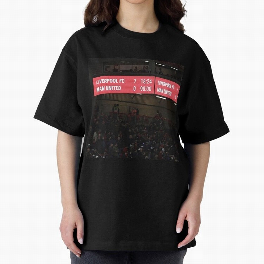 Liverpool 7 - 0 Manchester United Oversized T-Shirt Relive Legendary Nights from FIFA World Cup 2026 Spirit, Connected to Brazil, Haaland, Football Festival Excitement, Trophy Ambitions, Country Rivalries and Star Player Buzz; Made for Die Hard
