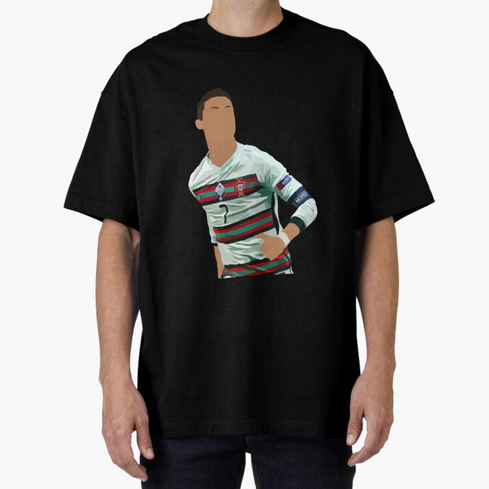 Cristiano Ronaldo Portugal Oversized T-Shirt Celebrate National Team Dreams in FIFA World Cup 2026 Spirit, Built around France and Portugal, Haaland and Mbappe, Championship Spirit, Famous Goals, Roaring Crowds and International Football Unity;