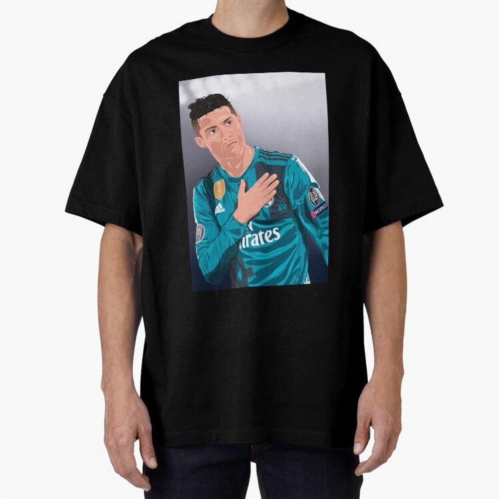 Cristiano Ronaldo Oversized T-Shirt Celebrate Golden Goal Energy in FIFA World Cup 2026 USA Canada Mexico for Fans of Messi, CR7 and Mbappe and Spain, Bringing Supporter Pride, Iconic Celebrations, Legendary Names and Global Match Day Energy; Ideal
