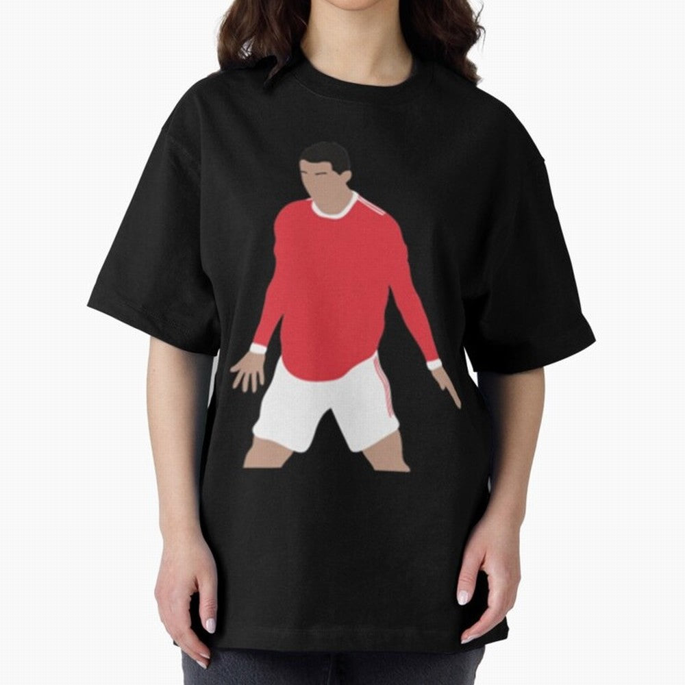 Cristiano Ronaldo Oversized T-Shirt Show Championship Spirit for Global Football Passion for FIFA World Cup 2026, Celebrating Haaland, Argentina, France and Brazil, Classic Soccer Heritage, Championship Pressure, Fan Loyalty and International