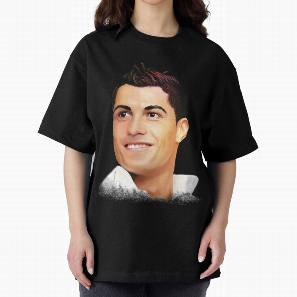 Cristiano Ronaldo CR7 | Digital Painting Oversized T-Shirt Make Game Day About FIFA World Cup 2026 Group Stage Spirit, Made for France, Messi, Game Day Rituals, Football Legends, Country Pride and the Road to the Final; Perfect for People Who Love