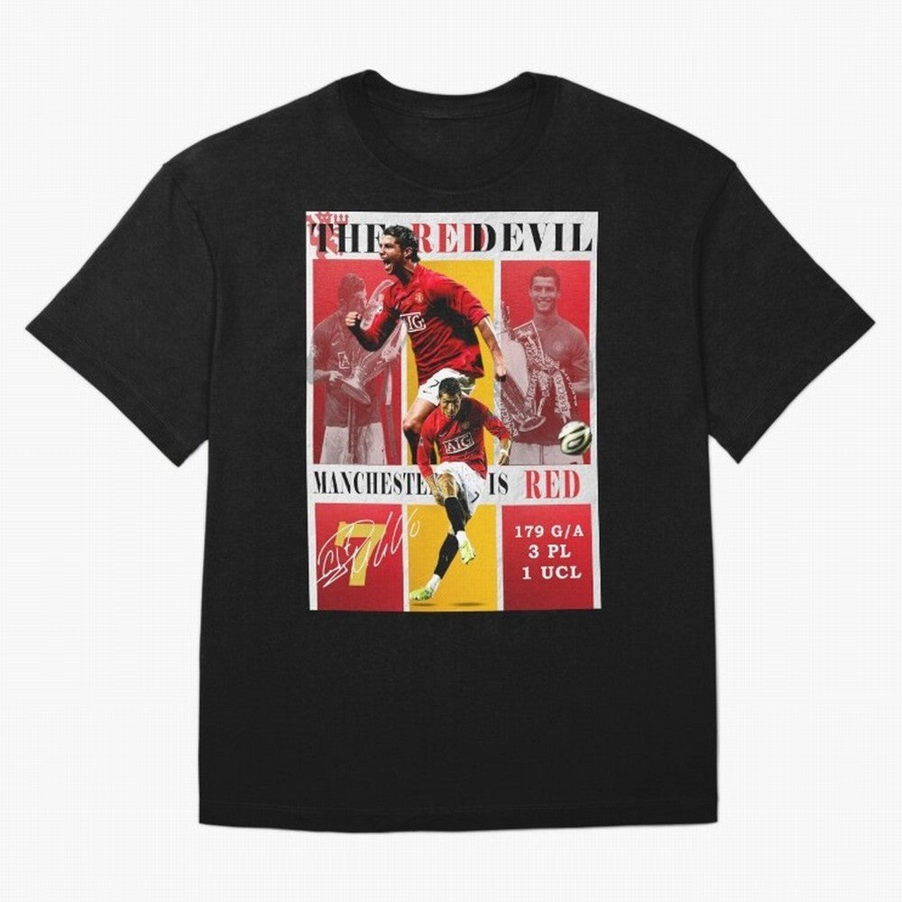 Cristiano Ronaldo 2008 Manchester United Poster Oversized T-Shirt Share the Excitement of the FIFA World Cup 2026 Journey through Cristiano Ronaldo Highlights, Brazil, Portugal and Argentina Pride, Football History, Final Match Energy, Crowd Noise