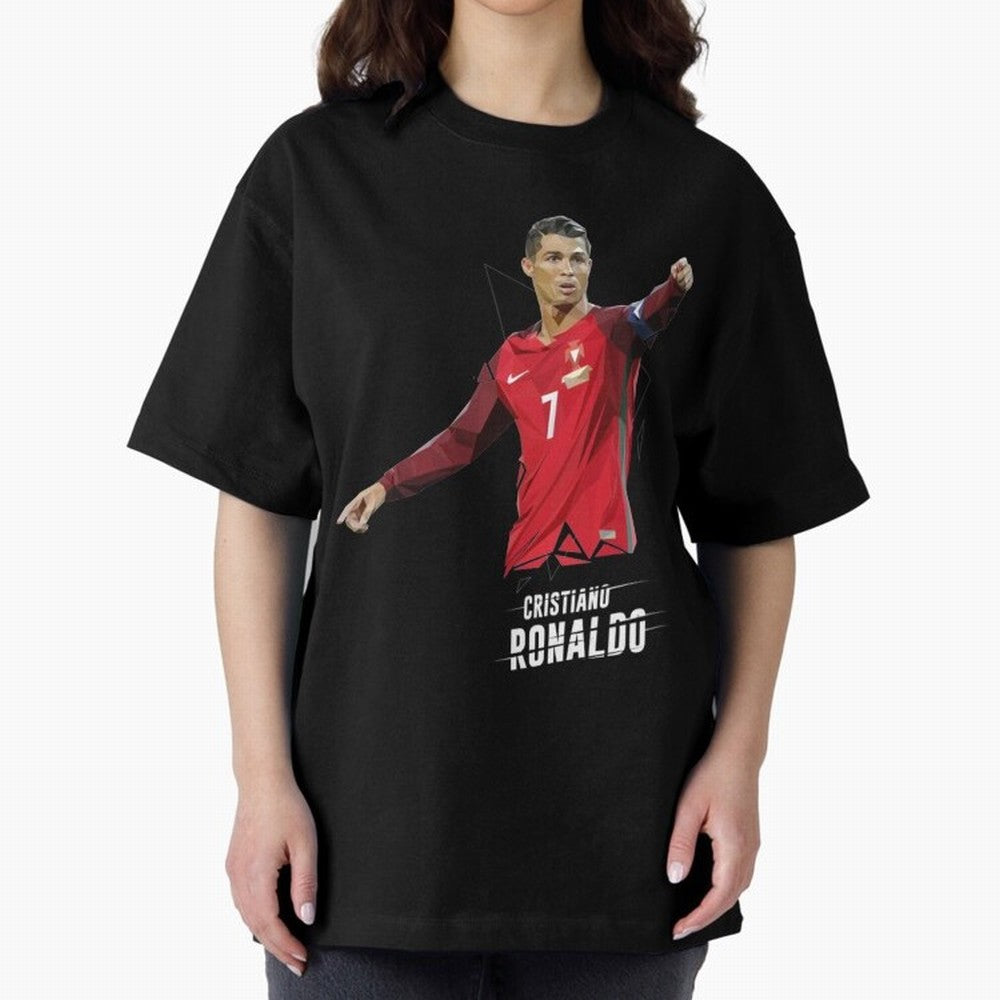 Ronaldo Cristiano Ronaldo Lowpoly Art Oversized T-Shirt Bring Stadium Energy to FIFA World Cup 2026 Group Stage Spirit, with Argentina, France and Brazil, Messi, Neymar and Mbappe, Champion Mindset, Group Stage Buzz, Knockout Tension and Passionate