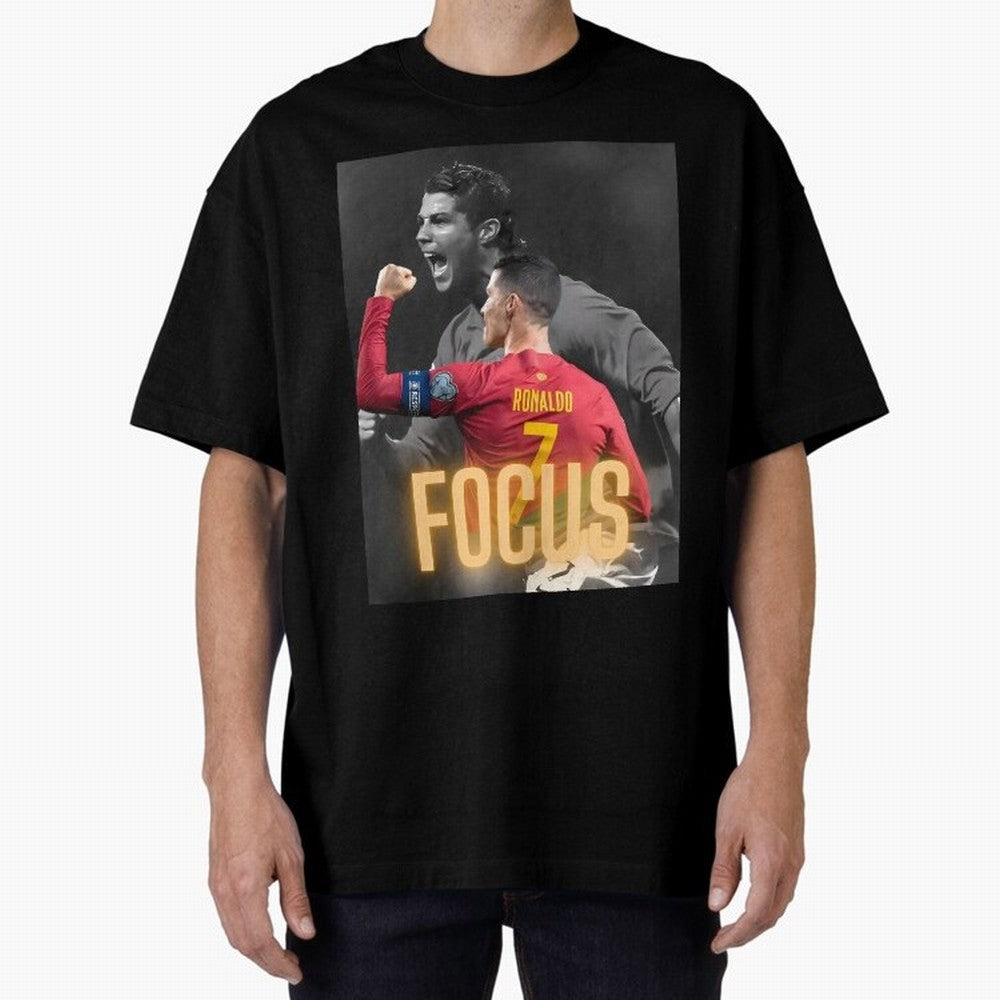 Focus With CR7 Oversized T-Shirt Represent FIFA World Cup 2026 Built around Neymar, Haaland and Cristiano Ronaldo, Argentina Energy, Championship Spirit, Famous Goals, Roaring Crowds and International Football Unity; Perfect for Fans, Collectors,