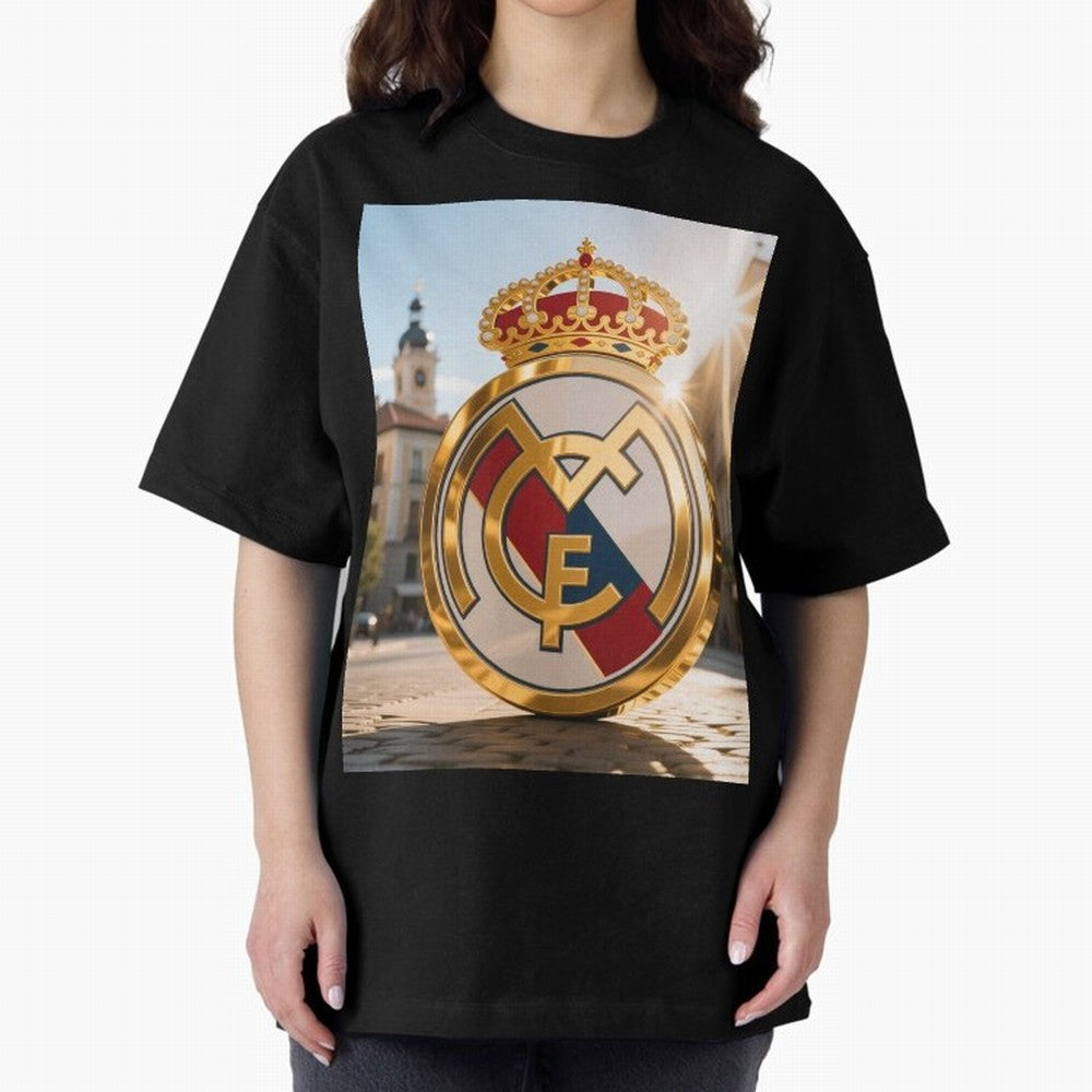 Plaza Sol Real Madrid Oversized T-Shirt Cheer for FIFA World Cup 2026 Group Stage Capturing Cristiano Ronaldo, Argentina, France and Brazil Energy, Worldwide Fan Energy, Dramatic Goals, Stadium Lights and Championship Celebrations; Perfect for