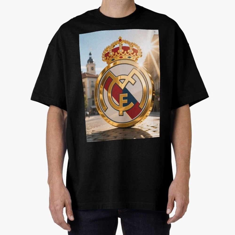 Plaza Sol Real Madrid Oversized T-Shirt Cheer for FIFA World Cup 2026 Group Stage Capturing Cristiano Ronaldo, Argentina, France and Brazil Energy, Worldwide Fan Energy, Dramatic Goals, Stadium Lights and Championship Celebrations; Perfect for