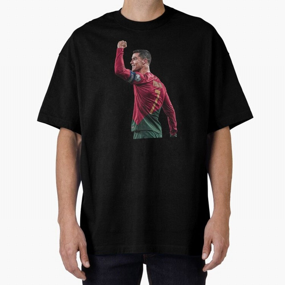 Cristiano Ronaldo Oversized T-Shirt Represent Match Day Hype around FIFA World Cup 2026 USA Canada Mexico, Haaland and Mbappe, Netherlands, Classic Soccer Heritage, Championship Pressure, Fan Loyalty and International Pride; Made for Collectors Who