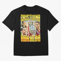 Cristiano Ronaldo CR7 SIUUU El Bicho Vintage Retro Design Oversized T-Shirt Enjoy the Biggest Football Party of Global Football Passion for FIFA World Cup 2026 USA Canada Mexico, Celebrating Neymar, Haaland and Cristiano Ronaldo, France, Champion
