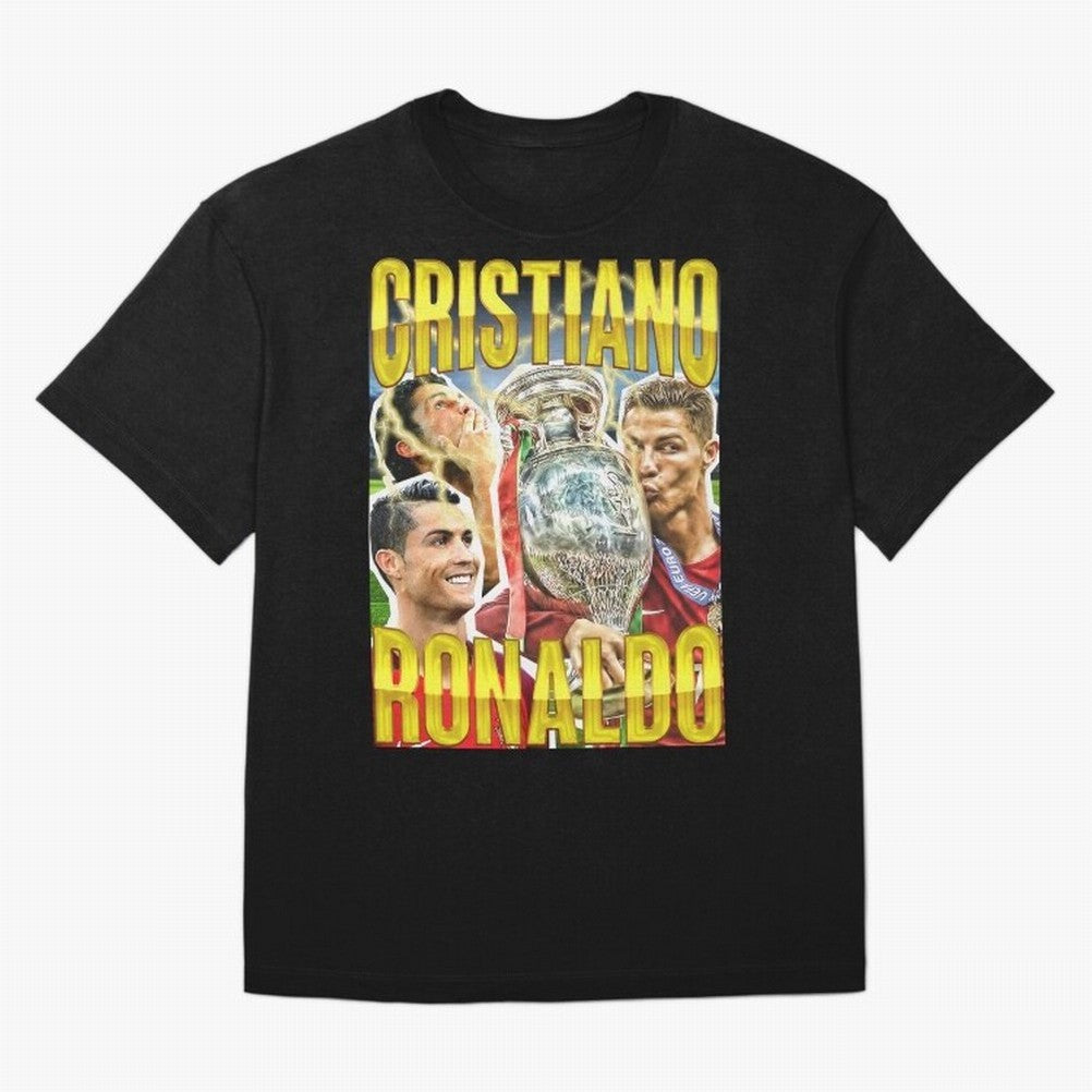 Cristiano Ronaldo CR7 SIUUU El Bicho Vintage Retro Design Oversized T-Shirt Enjoy the Biggest Football Party of Global Football Passion for FIFA World Cup 2026 USA Canada Mexico, Celebrating Neymar, Haaland and Cristiano Ronaldo, France, Champion