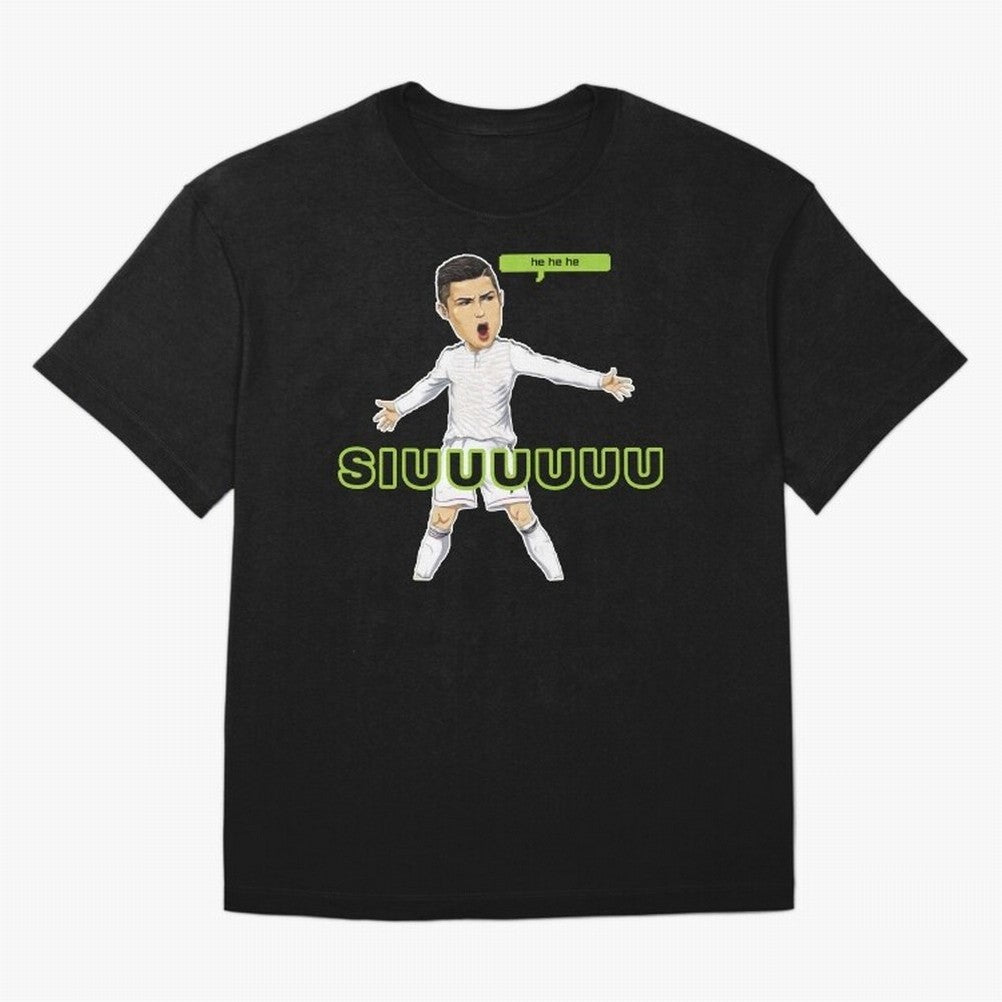 Hehehe SUIII Cristiano ronaldo Oversized T-Shirt Carry the Colors and Pride of Global Football Passion for FIFA World Cup 2026 Group Stage, Celebrating Haaland, Brazil, Portugal and Argentina, Vintage Soccer Flavor, Modern Football Stars, National