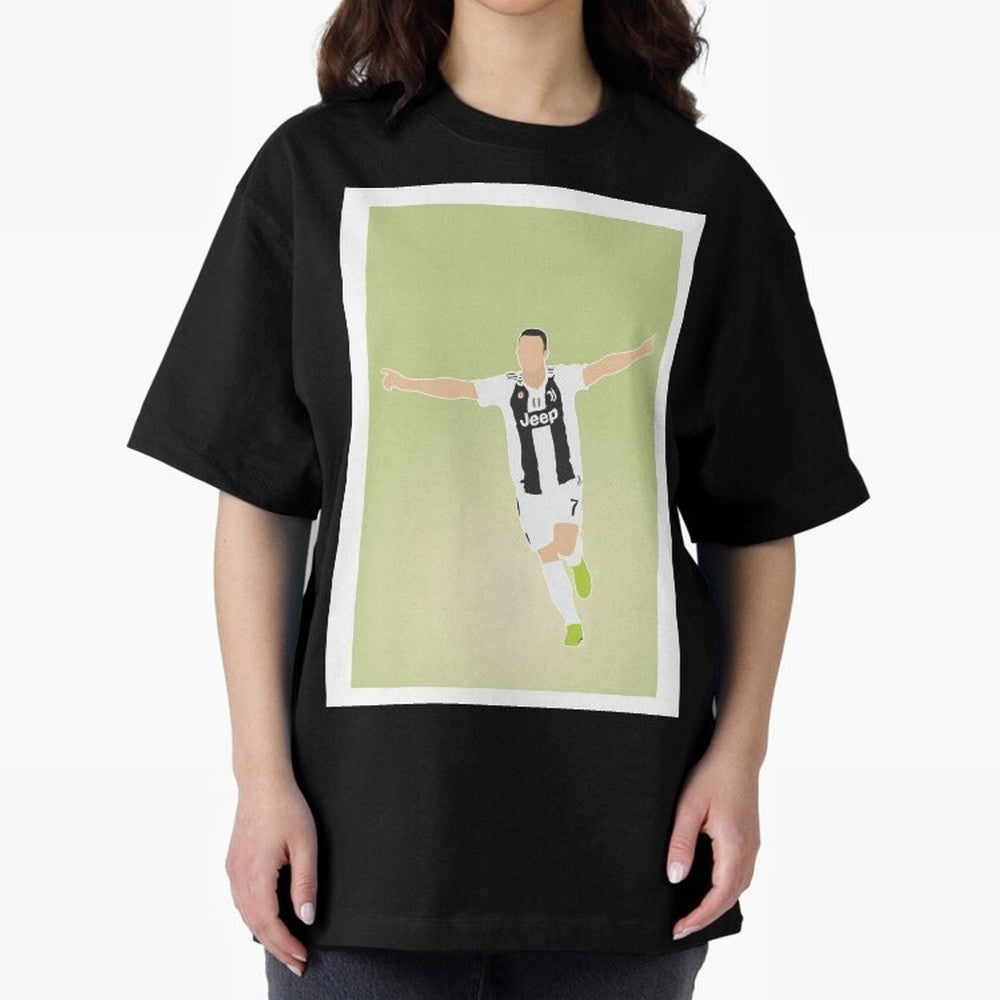 CRISTIANO RONALDO Oversized T-Shirt Remember Global Football Passion for FIFA World Cup 2026 USA Canada Mexico, Driven by Mbappe and Neymar, Spain, Vintage Soccer Flavor, Modern Football Stars, National Flags and Final Night Emotion; Ideal for Fans