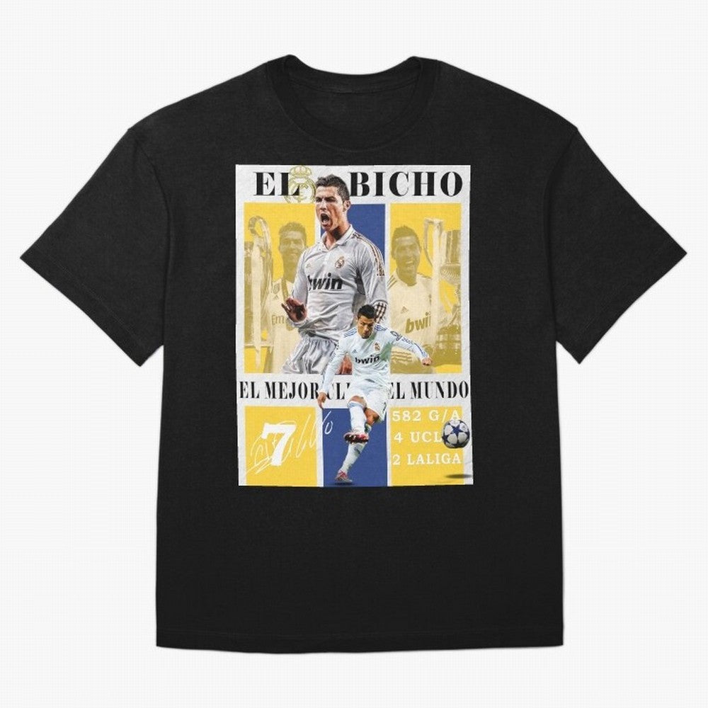 Cristiano Ronaldo Real Madrid Wall Art Oversized T-Shirt Stand Out with Spirit from the FIFA World Cup 2026 USA Canada Mexico Journey through CR7 Highlights, Brazil, Portugal and Argentina Pride, Supporter Pride, Iconic Celebrations, Legendary