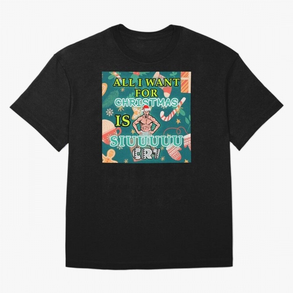 All i want for christmas is siuuu Oversized T-Shirt Make Game Day About FIFA World Cup 2026 Group Stage Driven by Messi, Argentina, France and Brazil Energy, Fan Favorite Moments, National Team Passion, Big Match Drama and Soccer History; Great for