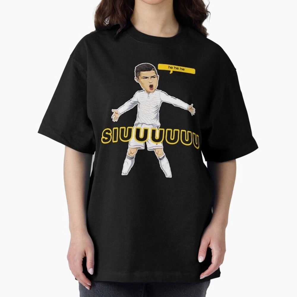 hehehe suiii cristiano ronaldo goal Oversized T-Shirt Join Supporters Worldwide for Global Football Passion for FIFA World Cup 2026, Connected to Mbappe and Neymar, Spain and Netherlands, Sports Nostalgia, International Competition, Famous Players