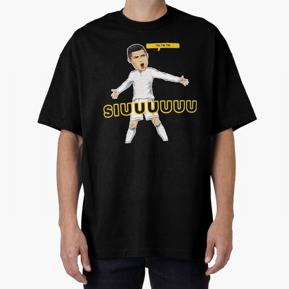 hehehe suiii cristiano ronaldo goal Oversized T-Shirt Join Supporters Worldwide for Global Football Passion for FIFA World Cup 2026, Connected to Mbappe and Neymar, Spain and Netherlands, Sports Nostalgia, International Competition, Famous Players