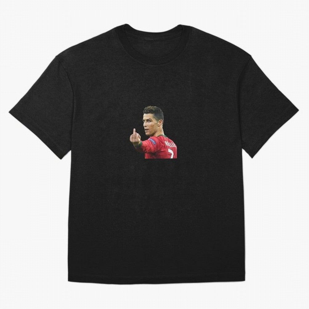 Cristiano ronaldo showing middle finger Oversized T-Shirt Bring Retro Soccer Energy to FIFA World Cup 2026 Spirit, Highlighting Spain, CR7, Stadium Chants, National Pride, Trophy Dreams and Unforgettable Football Memories; Made for Collectors Who
