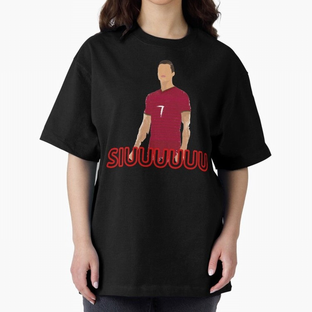 Siuuu Cristiano ronaldo goal Oversized T-Shirt Relive the FIFA World Cup 2026 USA Canada Mexico Journey through Neymar, Haaland and Cristiano Ronaldo Highlights, Argentina, France and Brazil Pride, Stadium Chants, National Pride, Trophy Dreams and