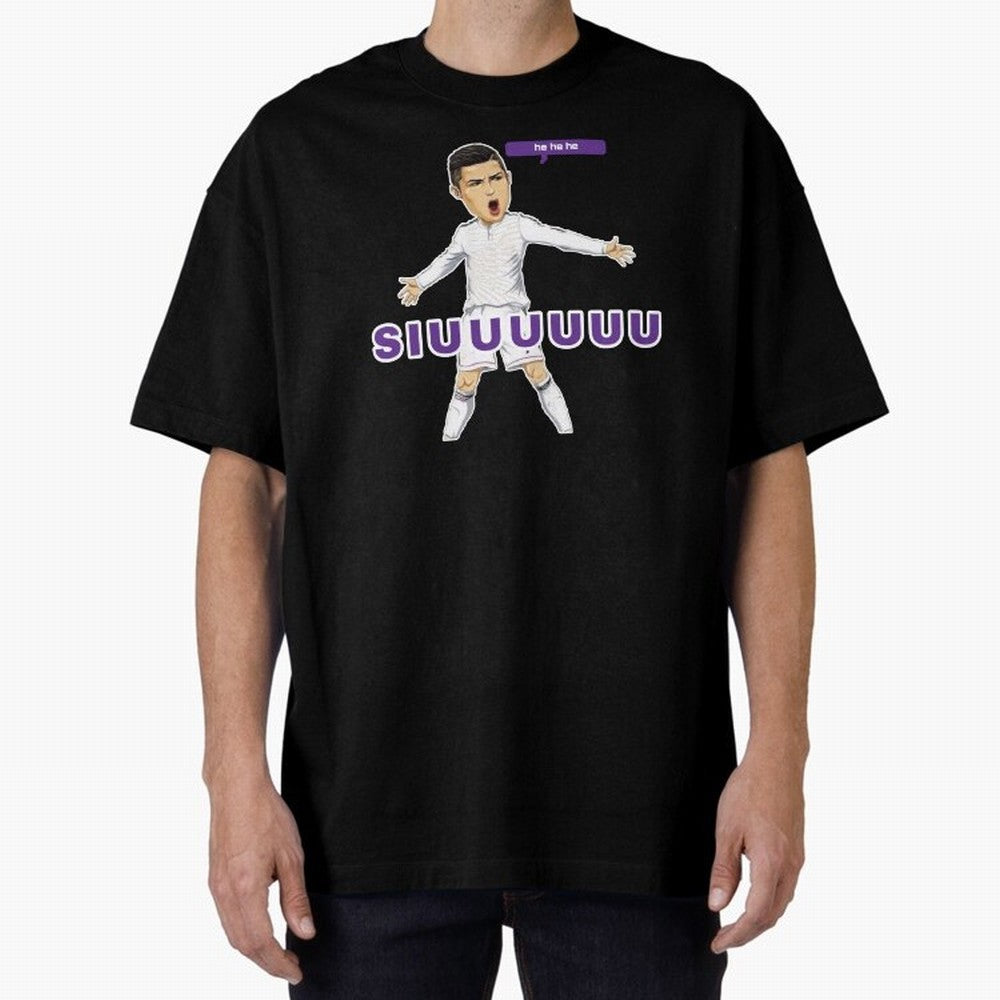 Hehehe siuuu Oversized T-Shirt Fuel the Hype around FIFA World Cup 2026 for Fans of CR7 and Messi and Spain, Bringing Worldwide Fan Energy, Dramatic Goals, Stadium Lights and Championship Celebrations; Built for Supporters Chasing Trophy Dreams,