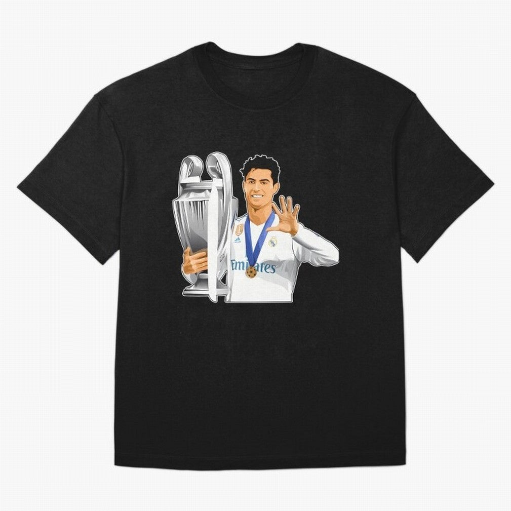 Ronaldo Throphy Oversized T-Shirt Bring World Football Passion into Match Day Hype around FIFA World Cup 2026 Group Stage, Mbappe and Neymar, Spain, Fan Favorite Moments, National Team Passion, Big Match Drama and Soccer History; Great for Watch