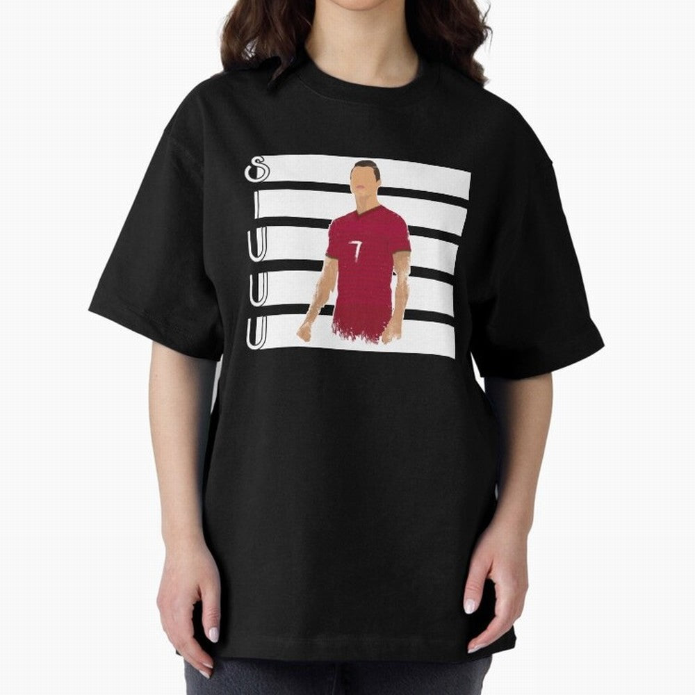 Siuuu cr7 funny goal Oversized T-Shirt Relive Global Football Passion for FIFA World Cup 2026 Group Stage, Filled with Cristiano Ronaldo, Haaland and CR7, Spain, Worldwide Fan Energy, Dramatic Goals, Stadium Lights and Championship Celebrations;
