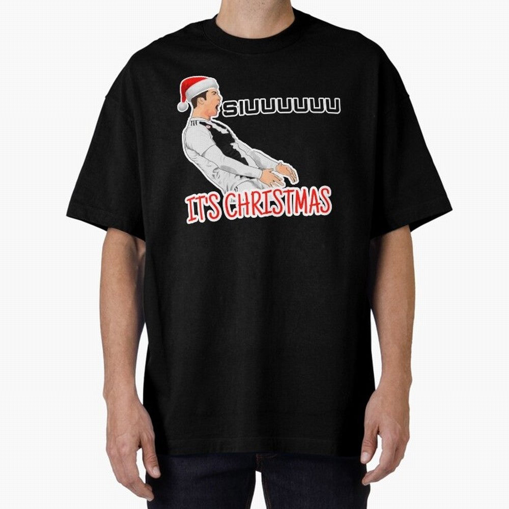 Siuuu it¡¯s Christmas CR7 funny Oversized T-Shirt Embrace FIFA World Cup 2026 Group Stage with Cristiano Ronaldo, Haaland and CR7, Spain and Netherlands Energy, Soccer Culture, Superstar Moments, National Team Dreams and Competitive Fire; Great for