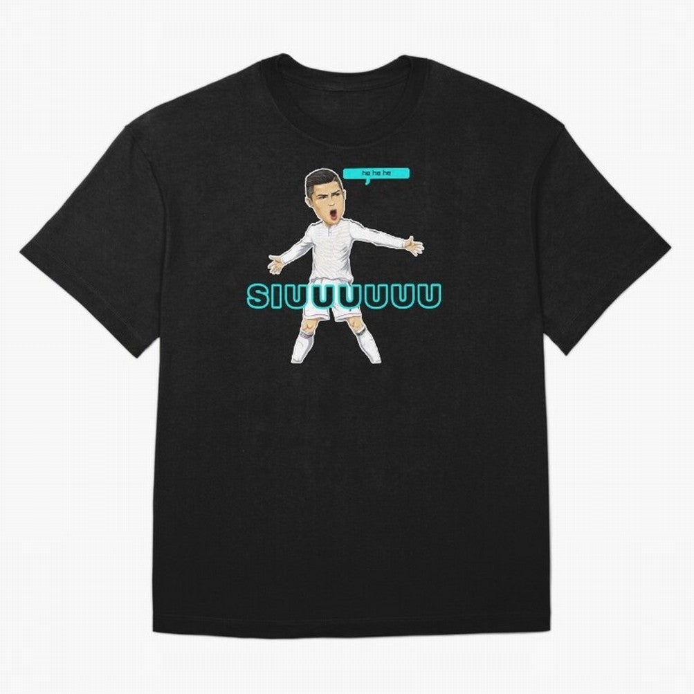 Hehehe siuuu Oversized T-Shirt Celebrate the Biggest Stage of FIFA World Cup 2026 USA Canada Mexico for Fans of CR7 and Messi and England, Bringing Championship Spirit, Famous Goals, Roaring Crowds and International Football Unity; Perfect for