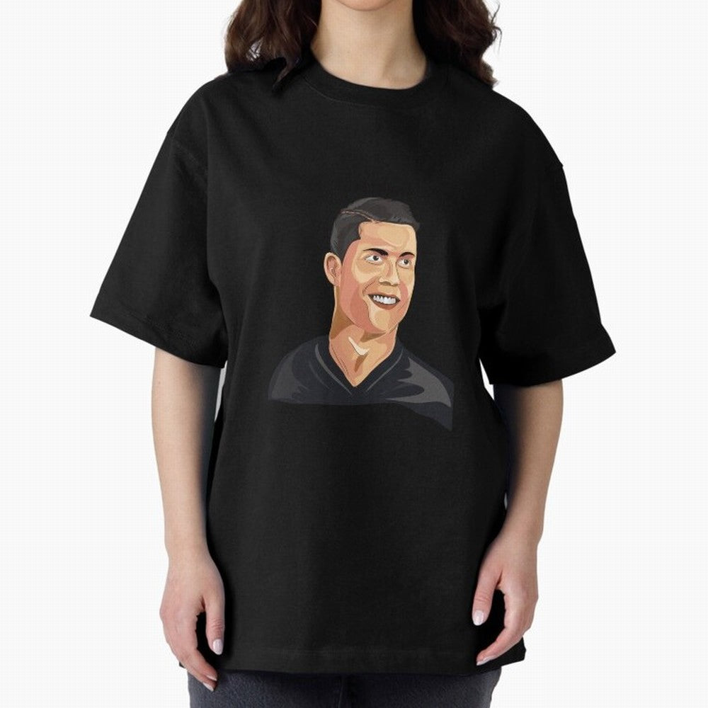 Cristiano Ronaldo Vector Art Graphics Design Oversized T-Shirt Capture FIFA World Cup 2026 Group Stage for Fans of Haaland and England and Germany, Bringing Football Passion, Legendary Performances, Festival Vibes and Supporter Community; Made for