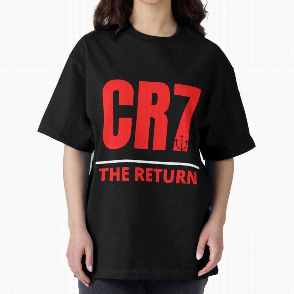 The Return of Cristiano Ronaldo to Manchester United - CR7 Oversized T-Shirt Celebrate Rivalries and Pride in FIFA World Cup 2026 for Fans of Cristiano Ronaldo and England, France and Netherlands, Bringing Championship Spirit, Famous Goals, Roaring