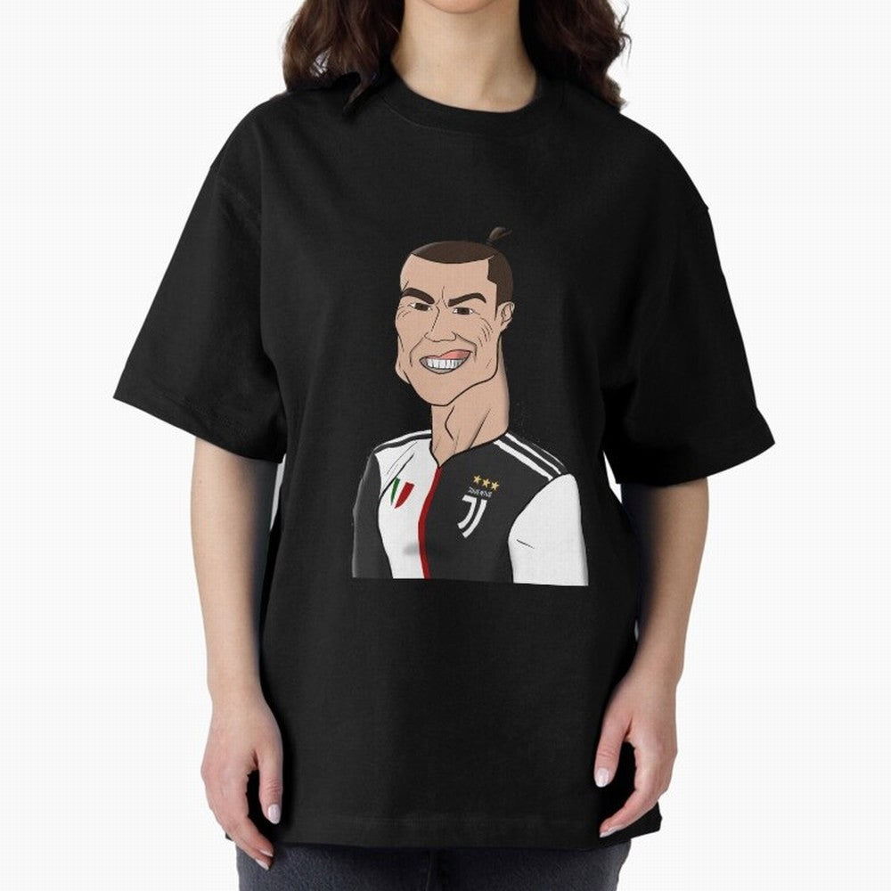 CR J Oversized T-Shirt Stand with Match Day Hype around FIFA World Cup 2026 Group Stage, Neymar, Haaland and Cristiano Ronaldo, France and Portugal, Champion Mindset, Group Stage Buzz, Knockout Tension and Passionate Fan Culture; Perfect for Fans,