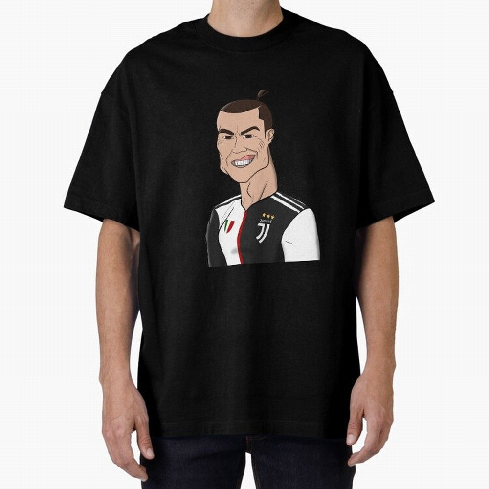 CR J Oversized T-Shirt Stand with Match Day Hype around FIFA World Cup 2026 Group Stage, Neymar, Haaland and Cristiano Ronaldo, France and Portugal, Champion Mindset, Group Stage Buzz, Knockout Tension and Passionate Fan Culture; Perfect for Fans,