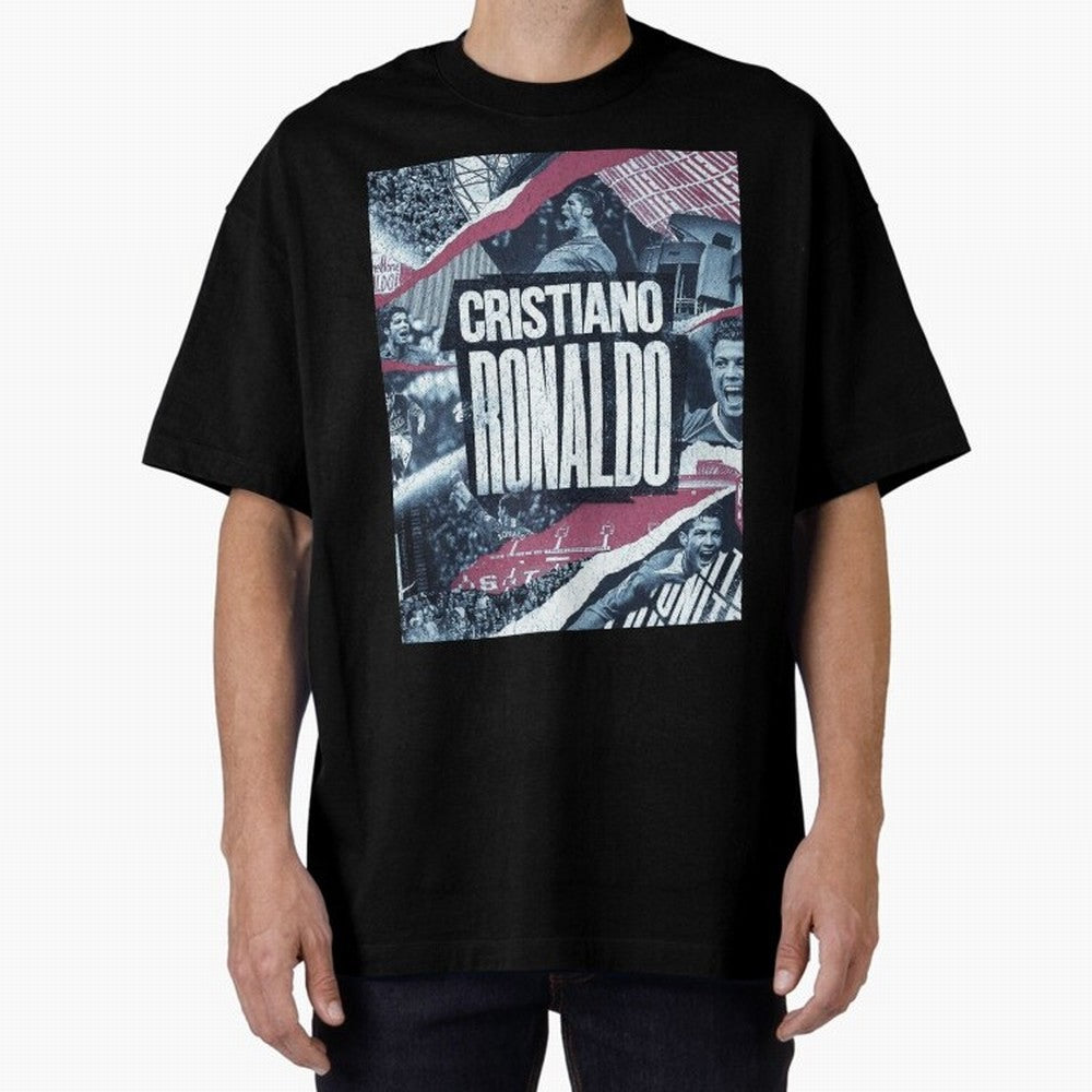 Cristiano Ronaldo Oversized T-Shirt Honor the Football Icons of FIFA World Cup 2026 Group Stage Spirit, Highlighting France and Portugal, Messi, CR7 and Mbappe, Classic Soccer Heritage, Championship Pressure, Fan Loyalty and International Pride;