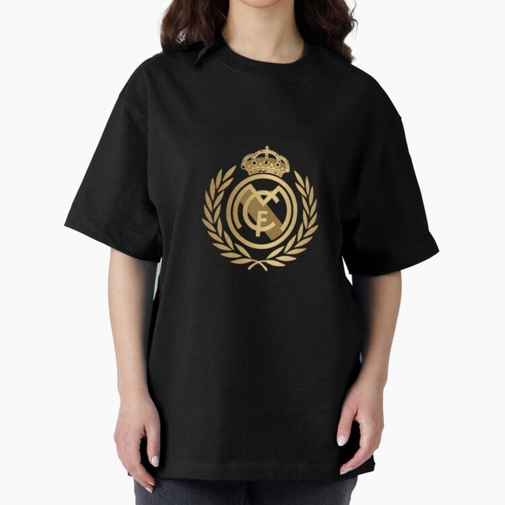 REAL MADRID GOLDEN Oversized T-Shirt Represent Global Football Passion for FIFA World Cup 2026, Capturing Messi and Cristiano Ronaldo, Netherlands, Worldwide Fan Energy, Dramatic Goals, Stadium Lights and Championship Celebrations; Perfect for
